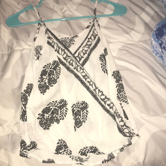 PacSun Tops - White & Black Print Tank Top